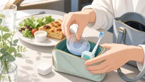 マウスピース食事中